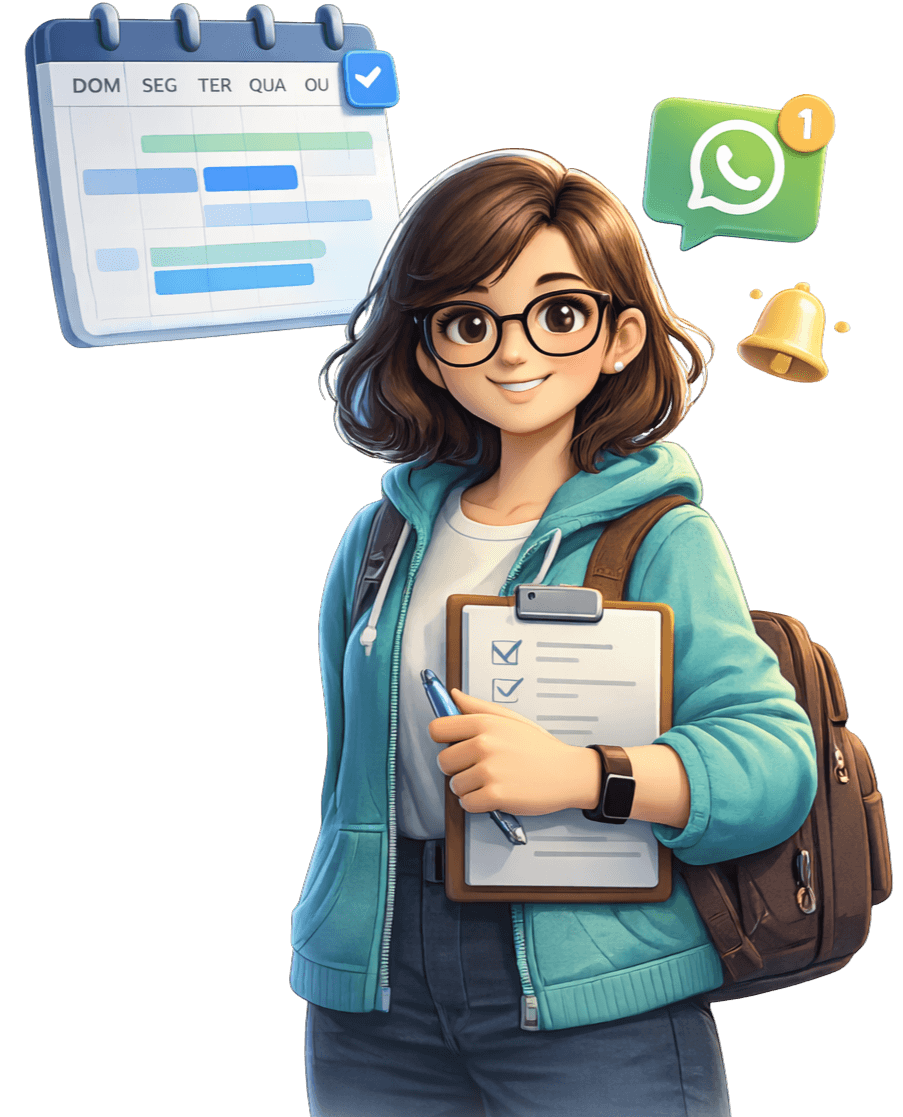 Ilustração do AgendayPro com agenda e WhatsApp